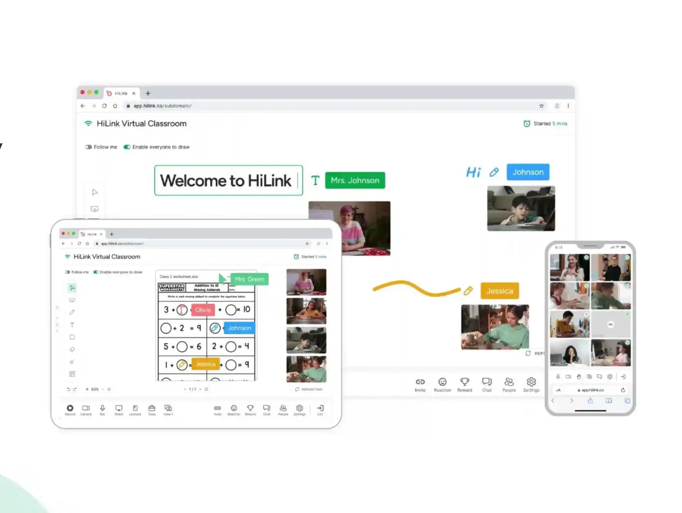 HiLink Virtual Classroom product interface