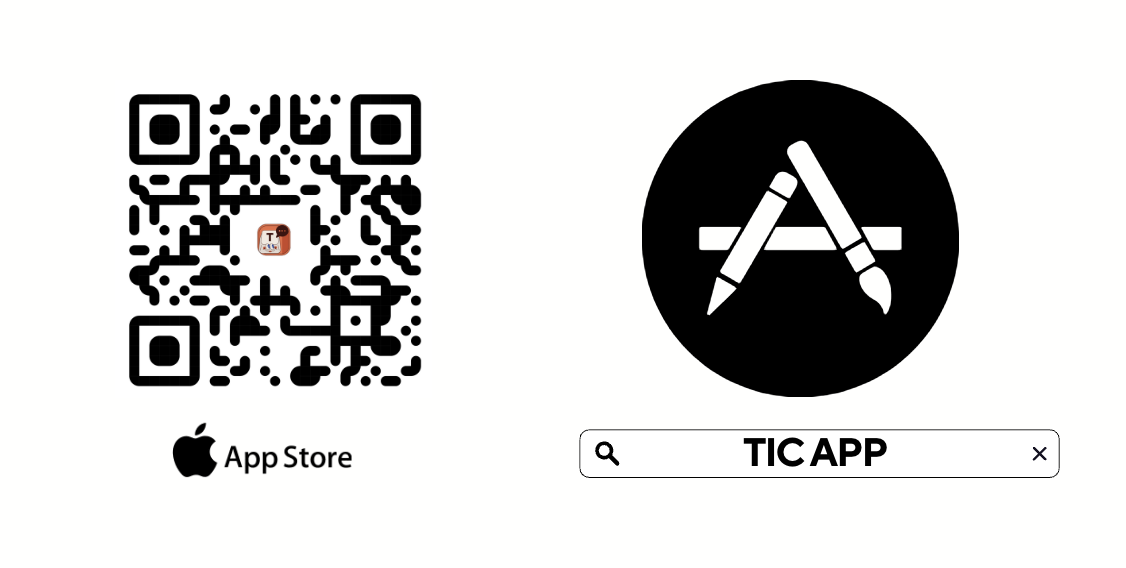 TIC App Store QR code and search instructions